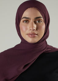 Aubergine Chiffon Silk Hijab