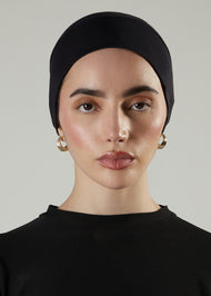 Tie Back Cap Black Hijab Cap