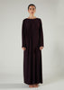 Side Pleat Abaya Plum