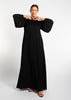 Balloon Sleeve Abaya Black