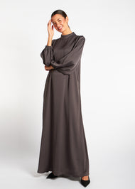 Balloon Sleeve Abaya Charcoal