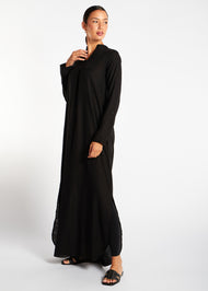 Black Linen Abaya