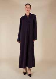 Blazer Neck Abaya Plum