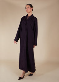 Blazer Neck Abaya Plum