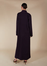 Blazer Neck Abaya Plum