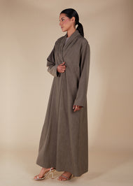 Blazer Neck Abaya Quartz