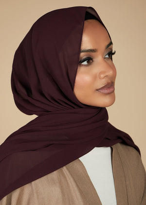 Burgundy Crepe Hijab