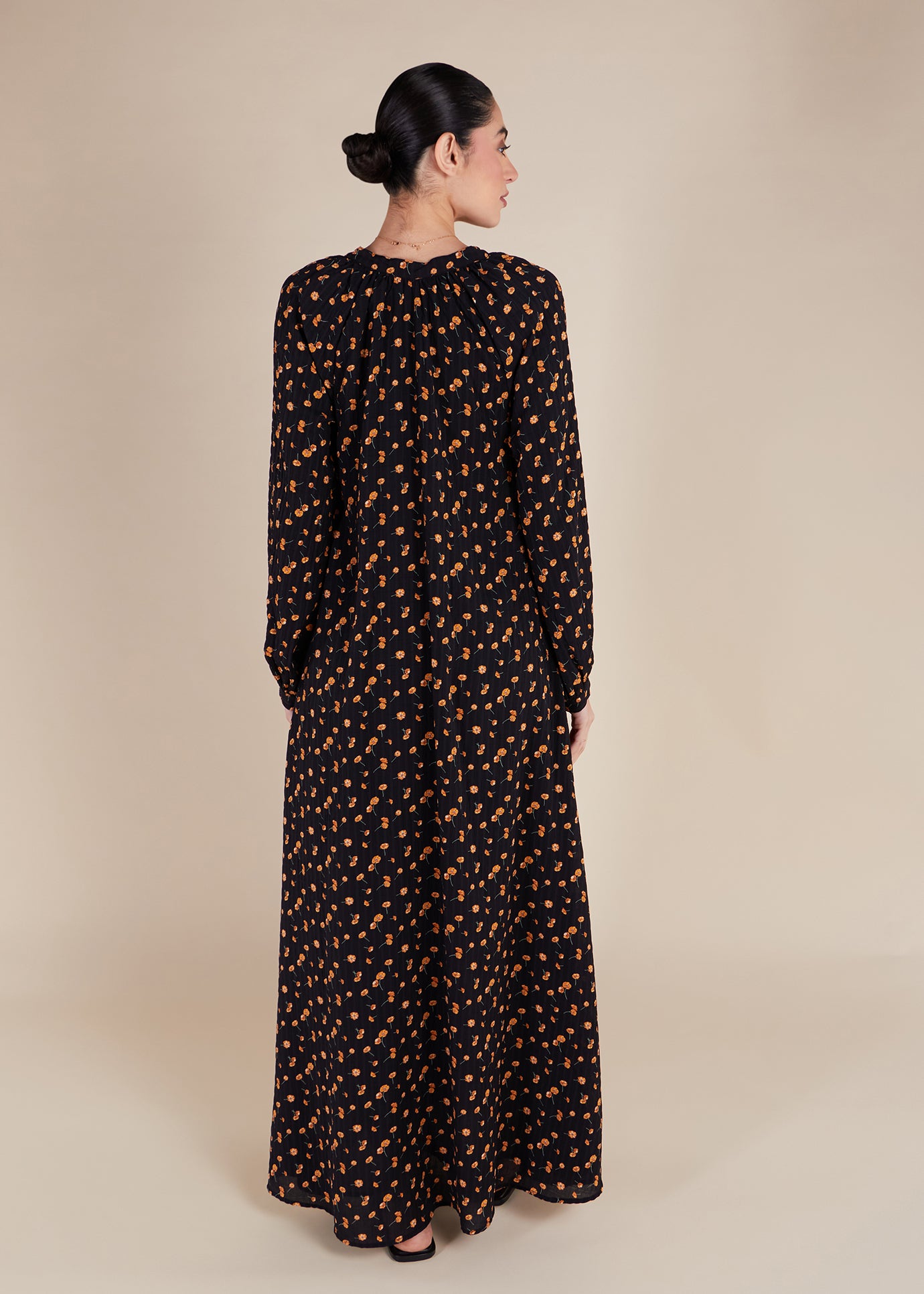 aab maxi dress Fan Sleeve Maxi White