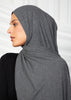 Charcoal Ribbed Jersey Hijab