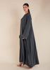 Two Piece Open Abaya with Slip Grey