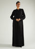Contrast Stitch Abaya Black