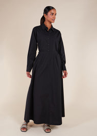 Cotton Poplin Skirt Black