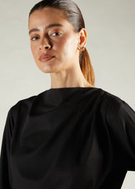 Cowl Neck Abaya Black