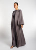 Crinkle Open Abaya Charcoal