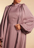 Crinkle Open Abaya Dusty Taupe