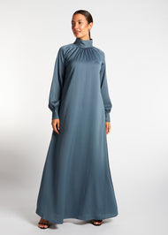 Crystal Blue Pleat Abaya