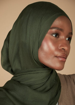 Dark Green Modal Hijab | Hijabs | Aab Modest Wear
