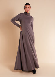 Seam Flared Abaya Grey