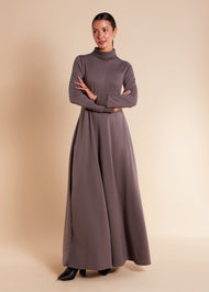 Seam Flared Abaya Grey