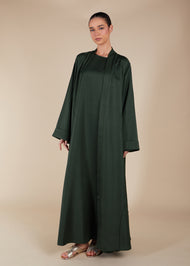 Open Seam Abaya Set Olive