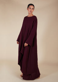 Layered Abaya Plum