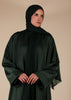 Open Seam Abaya Set Olive