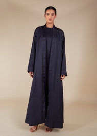 Open Seam Abaya Set Navy