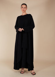 Layered Abaya Black