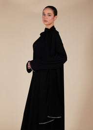 Pave Trim Abaya Black