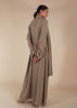 Pave Trim Abaya Nude