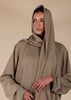 Pave Trim Abaya Nude