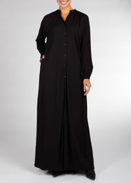 Button Pleat Abaya Black | Abayas | Aab Modest Wear