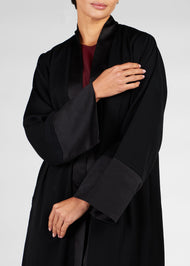  Loose Fit Kimono Black Satin | Kimonos | Aab Modest Wear