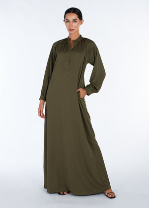 Neat Pleats Abaya Green | Modest Abayas | Aab Modest Wear