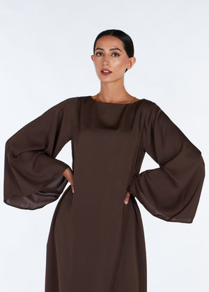 Bell Sleeve Abaya Brown | Modest Abayas | Aab Modest Wear