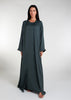 Fringed Open Abaya Olive