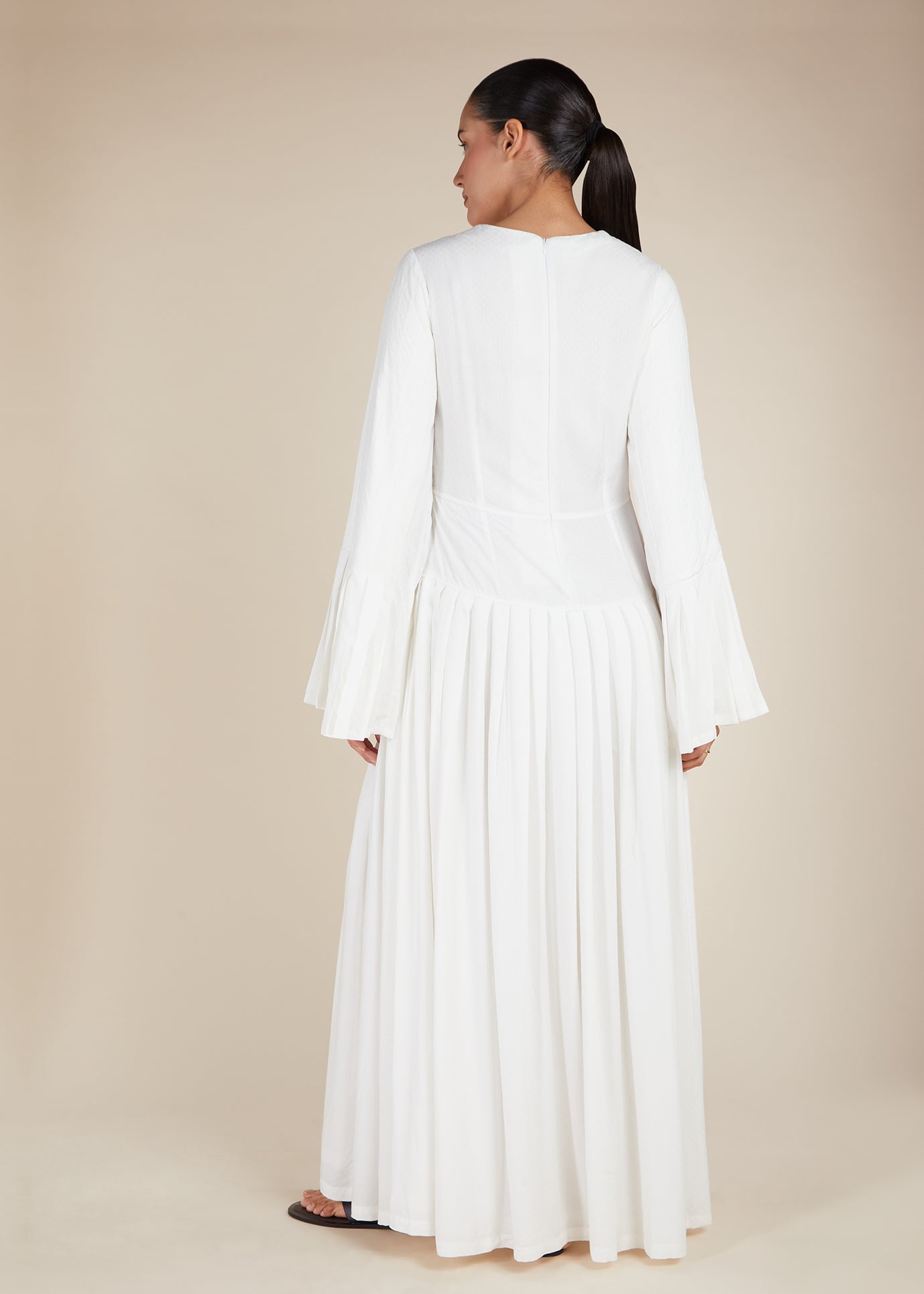 Fan Sleeve Maxi White | Modest Maxi Dresses | Aab Modest Wear Fan Sleeve Maxi White | Modest Maxi Dresses | Aab Modest Wear
