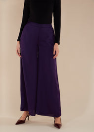 Flared Trousers Aubergine