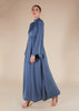 Fringed Open Abaya Blue