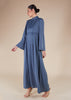 Fringed Open Abaya Blue