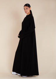 Front Zip Abaya Black