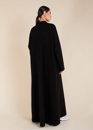 Front Zip Abaya Black