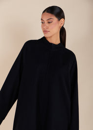 Front Zip Abaya Navy