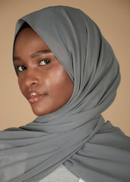 Grey Crepe Hijab