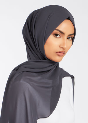 Charcoal Crepe Hijab