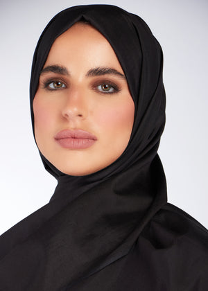 Cotton & Silk Hijab Black