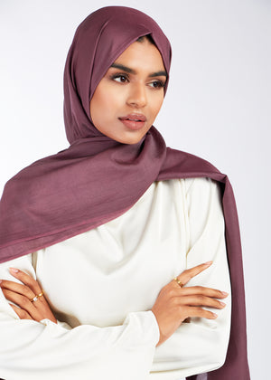 Cotton & Silk Hijab Plum
