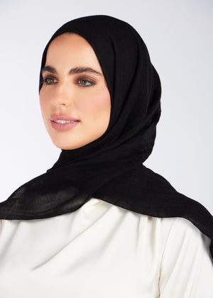 Premium Soft Wool Hijab Black