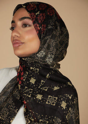 Cotton Flower Print Hijab | Hijabs | Aab Modest Wear