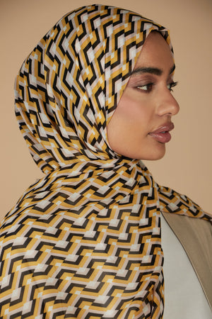 Monochrome Print Hijab